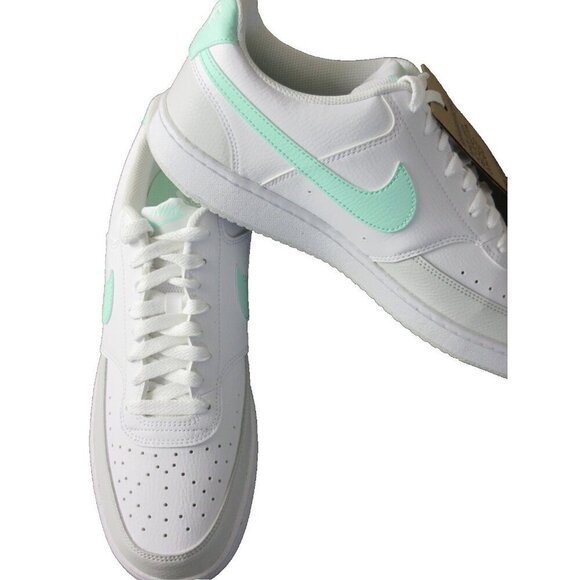 Nike Men\'s Court Vision Lo NN Leather Shoes White Mint Green Sizes NIB main image 5
